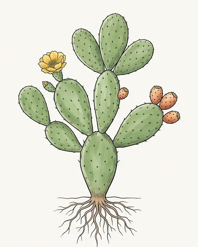 Hábito de Opuntia ficus-indica