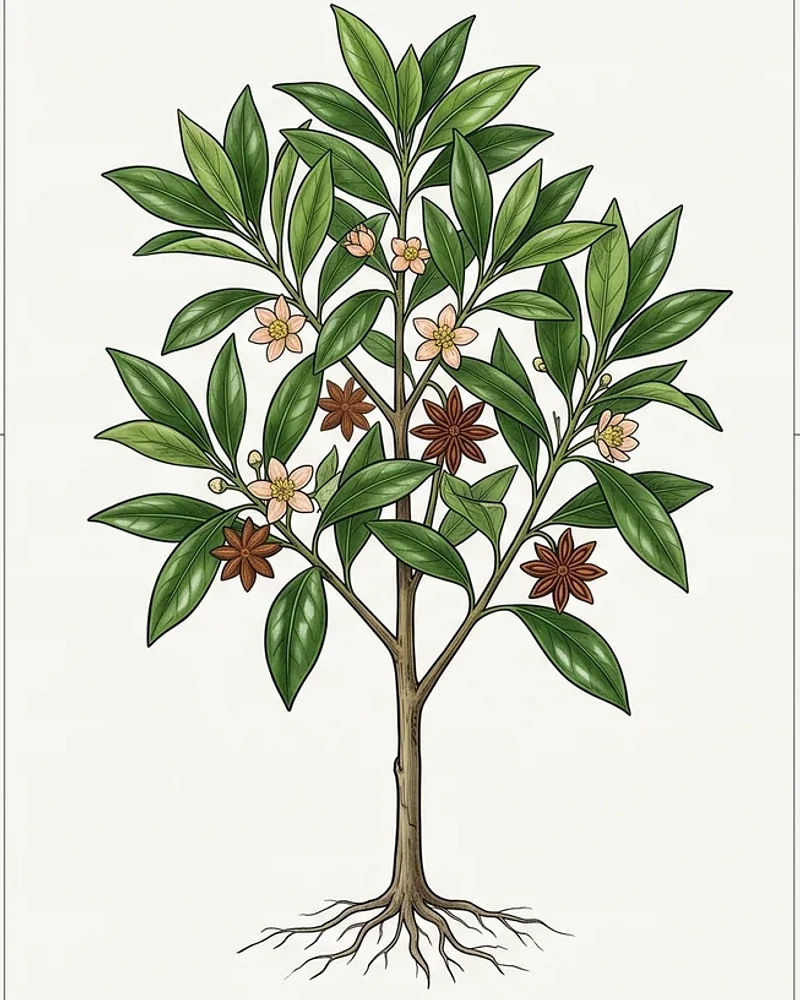 Planta completa de Illicium verum